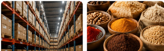 Food products and warehouse trading environment
